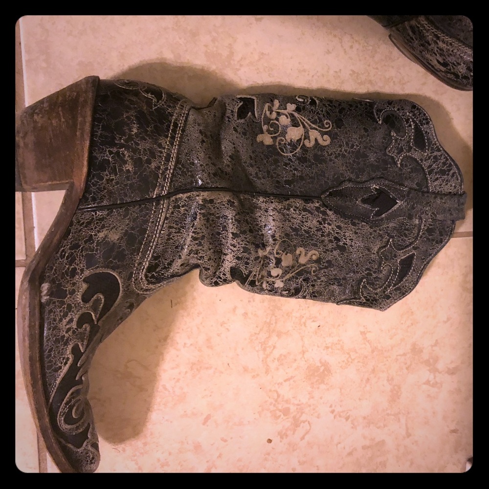 Corral Black Distressed Boots